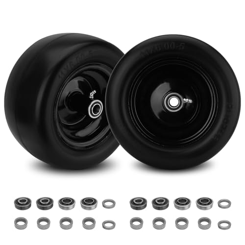 2PCS 11x6.00-5 Flat Free Tire and Wheel with 1/2