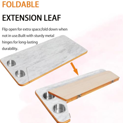 Mesa de comedor para RV con sobre efecto mármol y acabados premium de aluminio 8