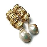 perle scaramazze antiche  orecchini perle scaramazze, orecchini con perle, orecchini teste di moro, orecchini in zama, placcato oro 24 kt, orecchini pietre dure, orecchini pietre naturali