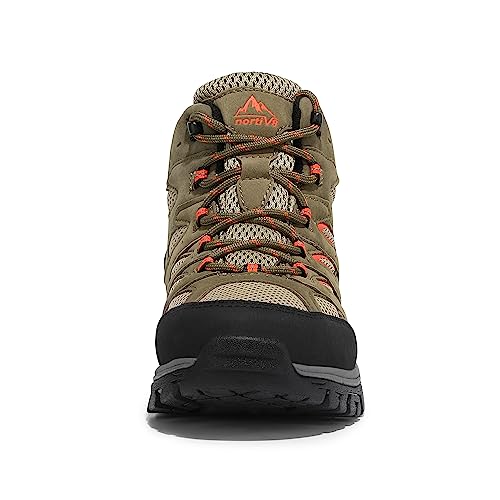 NORTIV 8 Damen Wanderschuhe Trekkingschuhe Atmungsaktiv Schuhe Outdoorschuhe rutschfeste Hiking Boots Wanderstiefel,Size 39,Braun/Orange,SNHB2212W