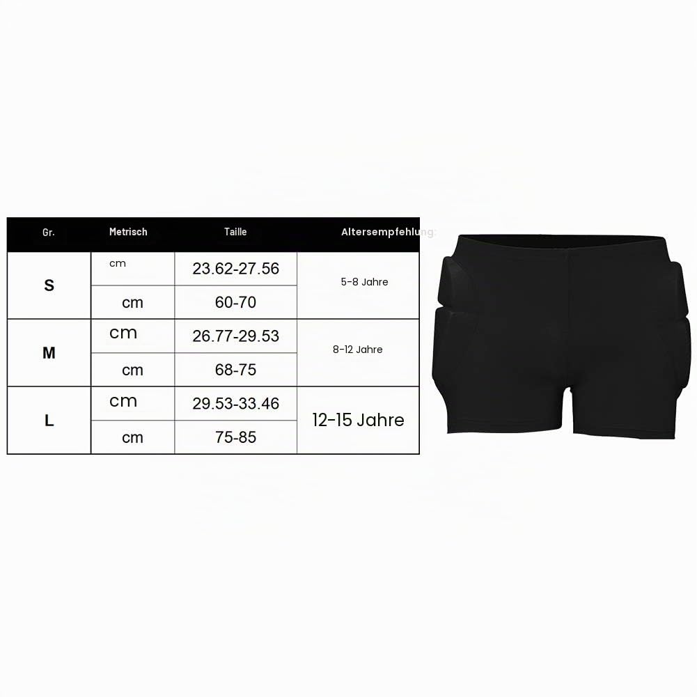 Gepolsterte Hüft-Shorts für Kinder, 3D-schützende, gepolsterte Shorts, Crash-Po-Pads für Snowboarden, Skaten, Aufprallpolster, Hüftschutz