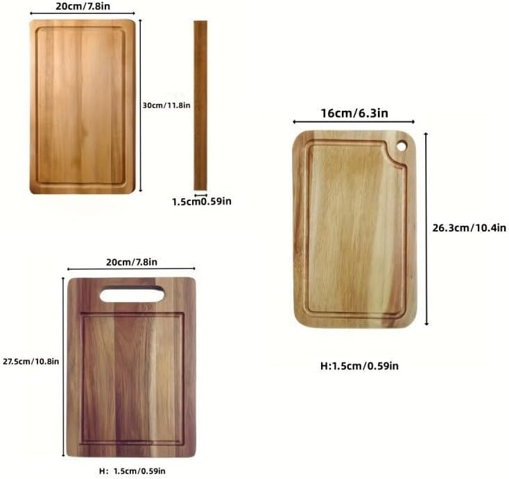 Versatile Wooden Chopping Board - Square Cutting Board & Pizza Tray for Kitchen, Perfect for Cooking, Entertaining & Food Prep - Durable & Stylish Kitchen Essential