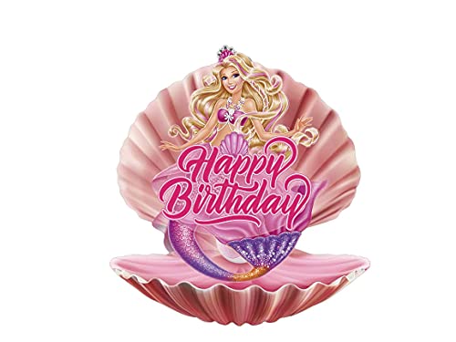 Bar-Bie Mermaid Doll Party Cake Topper, Shell Party Decoration , Pearl Mermaid Topper, Mermaid Topper Supplies, Pink Mermaid Decoration #TOP2