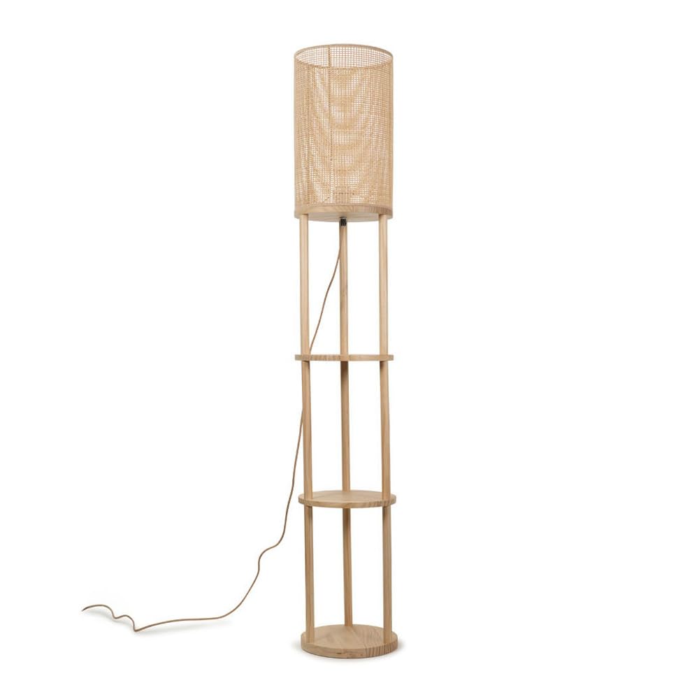 ValueLights - Floor Lamp - 3 Shelf - Bamboo - Natural