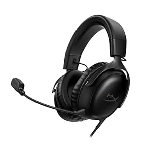 HyperX Cloud III – Wired Gaming Headset, PC, PS5, Xbox Series X|S, Angled 53mm Drivers, DTS Spatial Audio, Memory Foam, Durable Frame, Ultra-Clear 10mm Mic, USB-C, USB-A, 3.5mm – Black