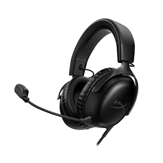 Headset Gamer HyperX Cloud III – Compatível com PC, PS5, Xbox Series X|S, Drivers Angulados de 53mm, Áudio DTS, Microfone de 10 mm, USB-C, USB-A, Fio de 3,5 mm, Preto (727A8AA)