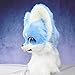 AXONKIT Blue Fox Fursuit Furry Head Paws Fluffy Handmade Animal Costume Set for Cosplay Halloween Fursona Outfit (Head+Paws DEAL)