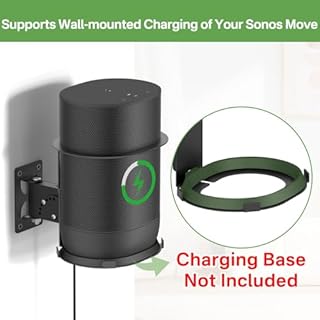 Protective Metal Speaker Mount for Sonos Move and Sonos Move 2 Wall Mount with Tilt & Swivel Adjustment Speaker Wall Mount Indoor/Outdoor Usage, Black