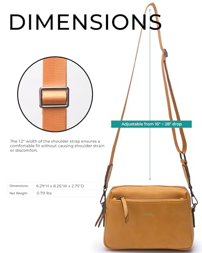 Image of Alldaily Small Triple Zip Crossbody Purse for Women, Vegan Leather Phone Bag with Wide Shoulder Strap