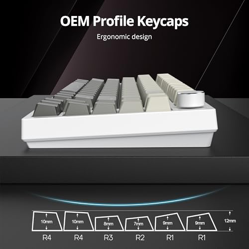 Image of PBT Gradient Grey Keycaps, Shine Through Cherry Profile Keycaps, Double Shot Custom Minimalist Style for MX Switched Mechanical Keyboard