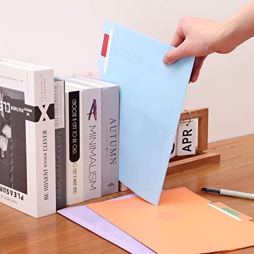 Eoout Poly File Folders12 Pack 6 Pastel Color, 1/3 Cut Tab Letter Size, 8.6 X 11.6 Inches Colored File Folders Classic Manila Folders Plastic Folders, Office Supplies File Folders #TOP6
