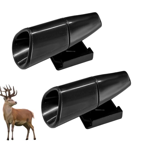 Rdxcv 2PCS Car Deer Whistles, Waterproof Auto Animal Warning Horns with Self-Adhesive, Wind Activated Deer Alert Devices Animals Collision Prevention for Cars Trucks SUVs (Black)