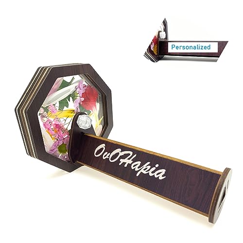 OvOHapia Personalized Natural Wood DIY Kaleidoscope for Kids, Magic Outdoor Educational Fillable Wooden Rotating Eco-Friendly Classic Kit, Best Gifts for Nature Lovers (1 Pc-Name Personalized)