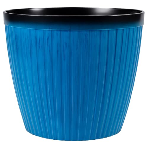 Muddy Hands Extra Large 43.5 Litre Cobalt Blue Plant Pot Outdoor Garden Round Flower Tree Plastic Planter (Diameter: 43cm - Height: 40.5cm)