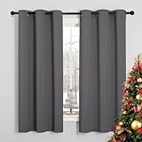 NICETOWN Thermal Insulated Grommet Blackout Curtains for Bedroom (2 Panels, W42 x L63 -Inch,Grey)