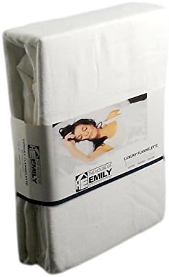 The House Of Emily Long Single Bed Size Flannelette Fitted Sheet Extra Deep 12" Box Fully Elasticated - White
