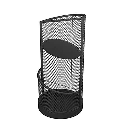 Support de parapluie autoportant noir à 2 compartiments avec bac d'égouttage