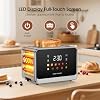 Toaster Touch Screen Toaster 2 Slice with LCD Display Stainless Steel Digital Timer Toasters 6 Bread Types& 6 Shade Settings Smart Extra Wide Slots Tostadora With Bagel Cancel,Defrost Functions