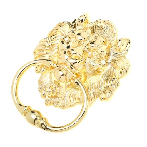Gadpiparty Maniglia in Lega Forma Di Testa Di Leone Dorata Per Porta Battente Robusto in Zincato Pomello Decorativo Per Porte e Cancelli Resistente e Antiruggine Per Ingressi e Mobili Vintage