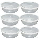 Eason Bros - Pack of 6 Large Round Food Storage Containers with Airtight Lids | BPA-Free Plastic Meal Prep Tubs | Stackable, Freezer, Dishwasher & Microwave Safe Kitchen Containers (2l Litre)