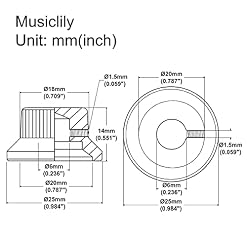 Musiclily Pro 6mm Acier UFO Boutons Potentiomètre ST avec Fixation Vis pour Guitare électrique type Strat, Doré(Lot de 3… - Les Beatles, Paul McCartney, John Lennon, RIngo Starr, George Harrison Musiclily Pro 6mm Acier UFO Boutons Potentiomètre ST avec Fixation Vis pour Guitare électrique type Strat, Doré(Lot de 3… – Image 2