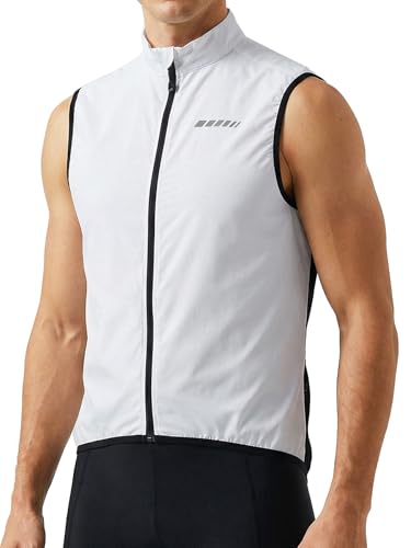qualidyne Men's Windproof Cycling Vest, Full-Zip Sleeveless Bike Gilet