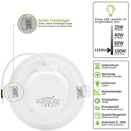 LED Einbaustrahler Lumare extraflache LED Einbauleuchte IP44