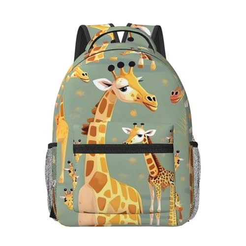 Sac à dos voyage ordinateur portable imprimé girafe noir