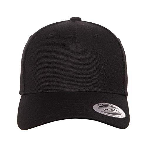 Yupoong Boné masculino Yp Classics com aba curvada premium de 5 painéis, Preto, Tamanho nica