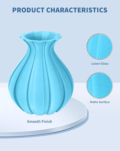 Image of DURAMIC 3D Matte PLA Filament 1.75mm Light Blue, 1kg Cardboard Spool Matte Finish 3D Printer Filament PLA 1.75mm Dimensional Accuracy 99% + /- 0.03 mm, Printing with FDM 3D Printer
