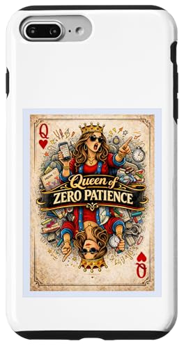 No Patience Card Mom Wife Mother Queen �p���f�B �M�t�g �O���t�B�b�N �X�}�z�P�[�X iPhone 7 Plus/8 Plus �p