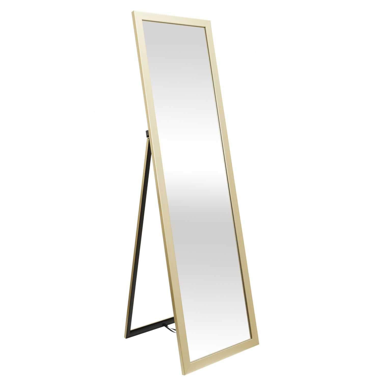 Miroir sur Pied Doré 124 cm, Design Raffiné pour Salon, Chambre ou Bureau