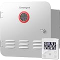 Umaogus RV Tankless Water Heater, 65,000 BTU Propane Instant Hot Water Heater with 16"x16" White Door & Remote Control, 12V High-Altitude Capable, Overheat & Antifreeze Protection, Perfect for RVs