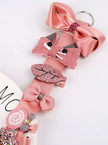 Kit laços enfeites de cabelo variados infantil (Rosa antigo)