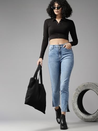 Image of GUTI Womens High Rise Crop Length Jeans()