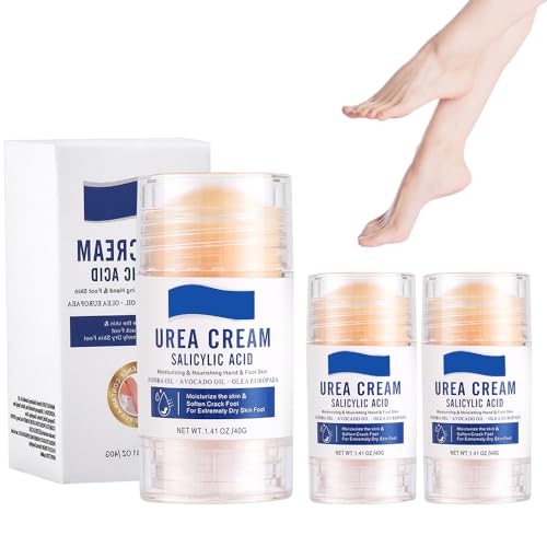 SUJEBKC 3 Pezzi Di Crema All'urea 60% per I Piedi E La Pelle Secca E Screpolata, Stick Riparatore per Talloni Screpolati, Massima Forza Idratante per Piedi E Mani