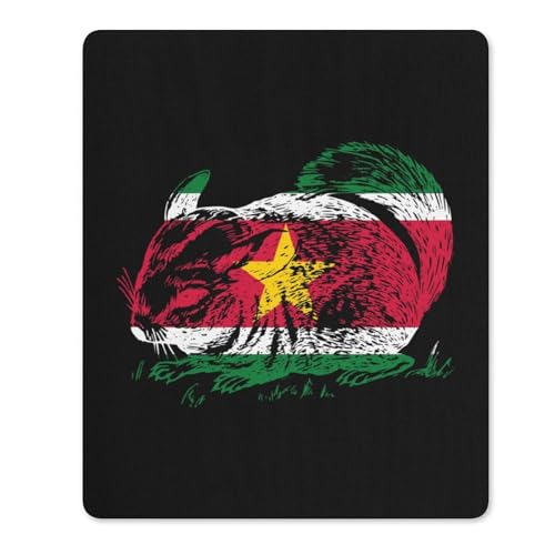 Tapis De Souris Surinam Flag Chinchilla sous-Main Résistant Aux Eclaboussures Mousepad Antidérapante Accessoires De Jeu pour Ordinateur Portable Travail Bureau M