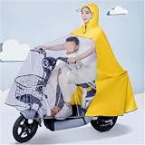 DQZRTUECA Transparenter Fahrrad-Regenponcho mit Kapuze, mehrfarbig, mehrere Größen for Fahrrad, E-Bike, Roller(Yellow,3XL)