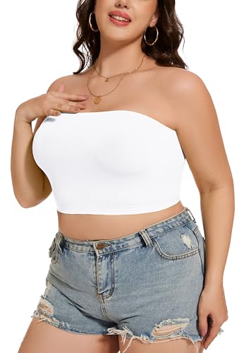 Tube Tops for Women Summer Crop Top Basic Casual Bandeau Going Out Strapless Short Shirt3