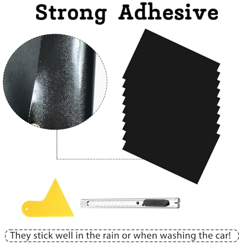 Image of QianBao 5.9''x3.8'' Compatible with GMC Vinyl Wrap Emblem Wrap Kit Logo Sticker with Plastic Squeegee and Cutter DIY Decals 9Pcs (Black)