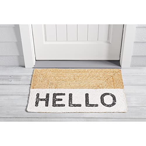 Mud Pie Jute Doormat, Hello, 23" X 36" #TOP1