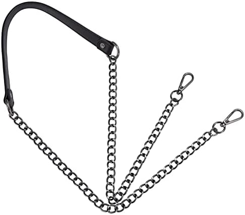 120cm Cinturino a Catena in Pelle PU Tracolla Regolabile Cinturino di Ricambio in Metallo per Borsa a Tracolla Rimovibile Tracolla a Catena con Fibbie (Catena Nero)