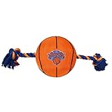 NBA NEW YORK KNICKS Basketball Toy. - Tough Nylon Pet Toy with Tug Ropes & inner Squeaker