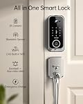 Smart Front Door Lock Sets: 2K HD Camera Lock with Doorbell Kits, Hornbill Fingerprint Keyless Entry Door Lock with Handles, WiFi Deadbolt(only 2.4G) for Remote Control, APP/Alexa/PIR, Silver