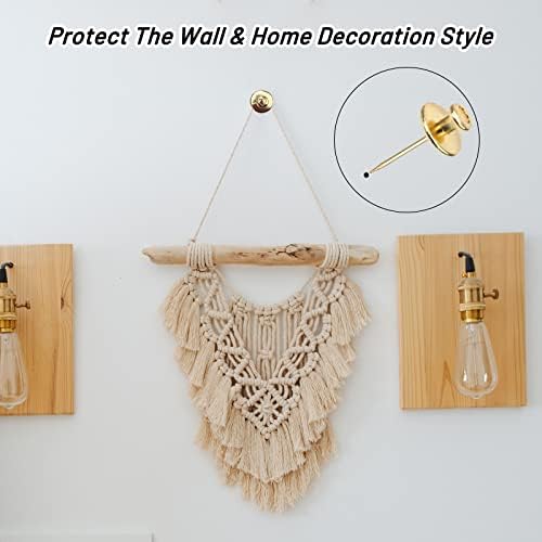 Windspeed 30 Pcs Double-Headed Picture Hangers Nails, Fancy Thumb Tacks for Cork Board Picture Decorative Nails for Hanging Wall Tacks (Black, Gold, Silver)