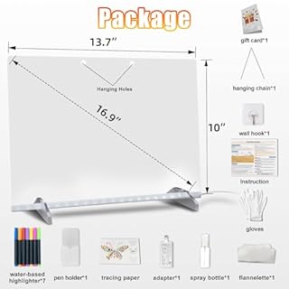 Signsxcel LED Note Board with Colors, 6 Modes & 8 Colors Acrylic Dry Erase Board with Light, Include Adapter Led Drawing Board for Kids, Best Birthday Gifts Ideas for Girl, 13.7"X10"
