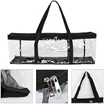2Pcs DVD Storage Bags, Transparent Media Organizer Bag with Handles Zipper, Large Capacity Video Game Storage Hold 40-50 DVDs for DVD CD Video Game VHS Box Blu Ray Disc Movie Case Book Album