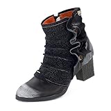  TMA Damen Stiefeletten 1107 Perlschwarz 36