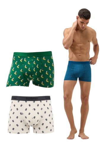 Image of Bummer Men's Premium Cotton Underwear | Fine Combed Cotton with Elastane for Stretch | Ultra Breathable Innerwear | Soft Fabric & No-Roll Waistband | Printed Trunks & Inner Combo for Men
