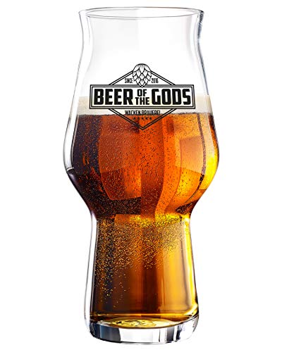 WACKEN BRAUEREI 1 Stück Stout Craft Beer Glas | Beer of The Gods | spülmaschinenfest 300ml - 500ml | Kraft Bier Gläser für IPA - Pale Ale | 1 Craft Beer Glasses Kit | Craftbier Kraftbeer Biergläser